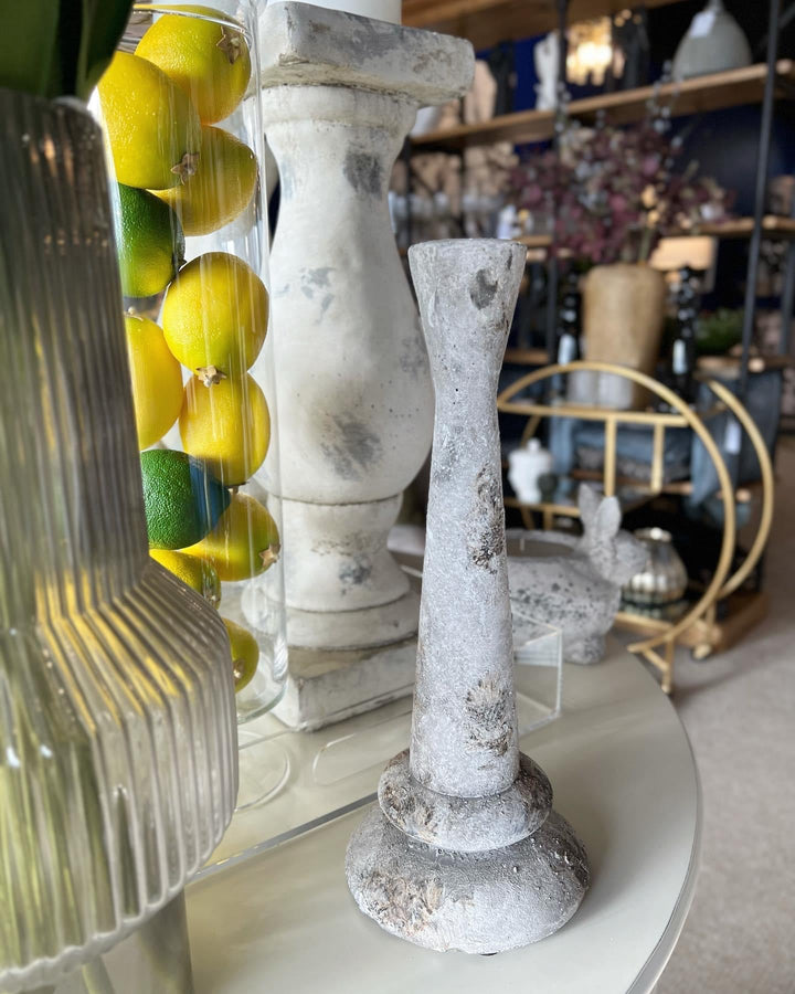 Distressed Stone Candlestick