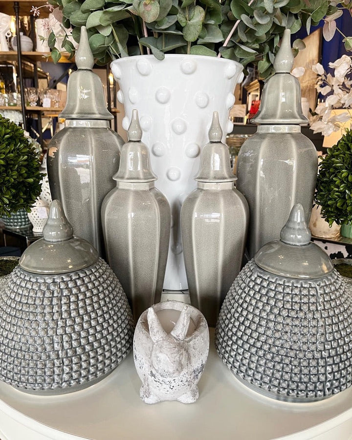 Grey Lidded Urn Small