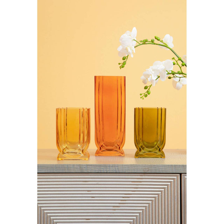Olive Green Glass Vase