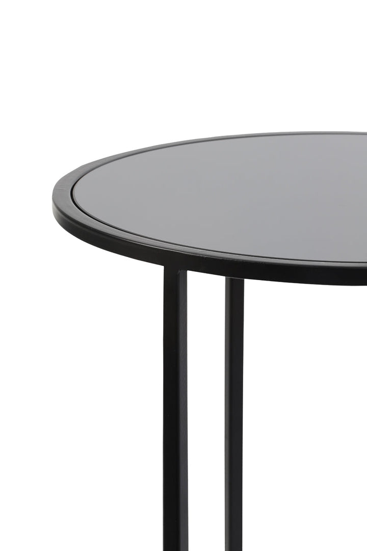 Set of Two Matt Black Side Tables