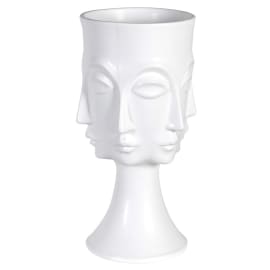 White Ceramic Face Vase