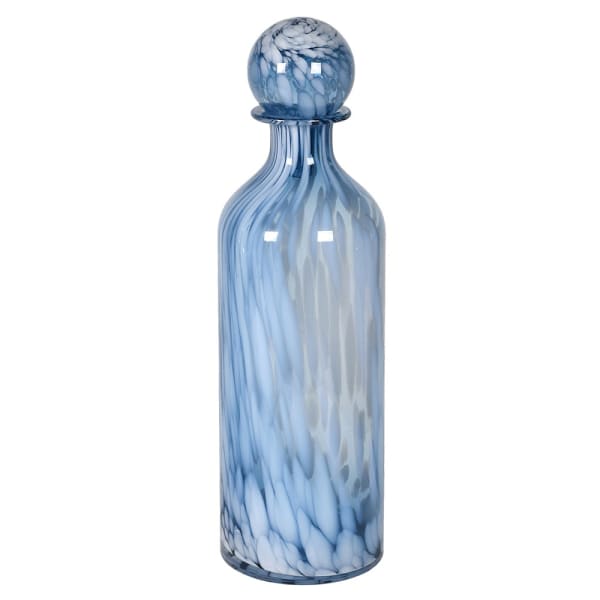 Blue Marble Glass Bottle