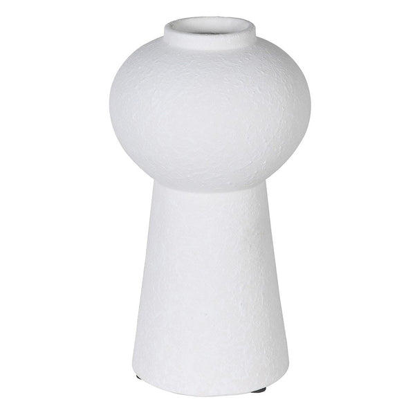 Bulbous Top White Vase