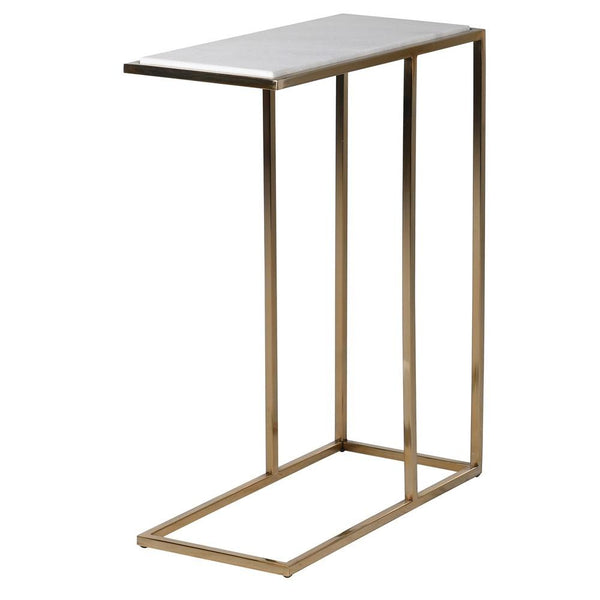 Gold Frame Side Table with Marble Top