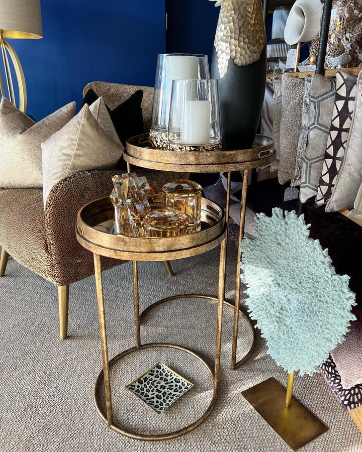 Gold Mirror Tray Tables