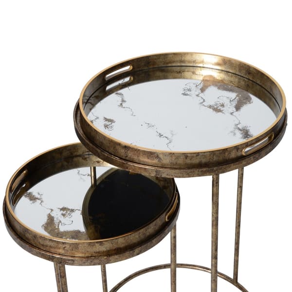 Gold Mirror Tray Tables