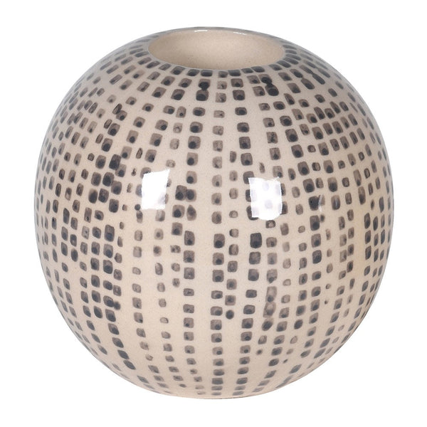 Grey Dotty Candleholder