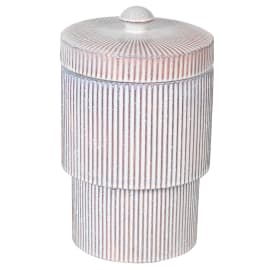 Large Striped Lidded Jar