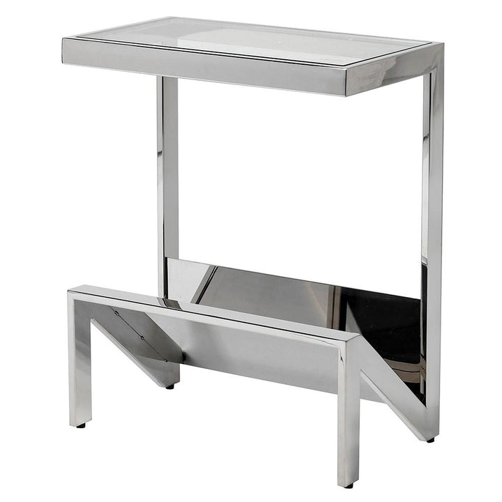 Polished Chrome Magazine Rack Table