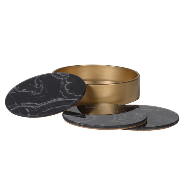 Set of 4 Black Marble Coasters