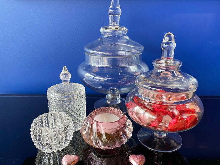 Small Squat Glass Bon Bon Jar
