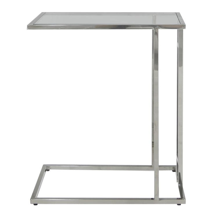 Stainless Steel and Glass Sofa Table