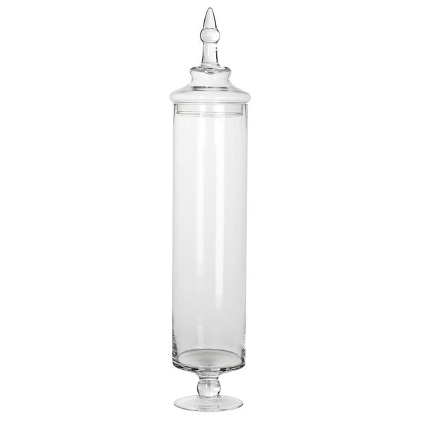 Tall Glass Lidded Jar