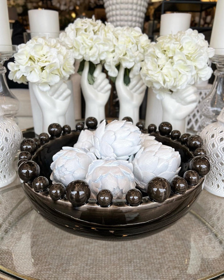 White Ceramic Hand Vase