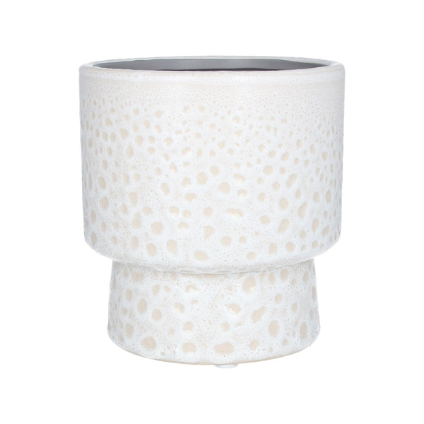 White Foam Stoneware Plant Pot