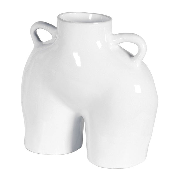 White Love Handles Vase