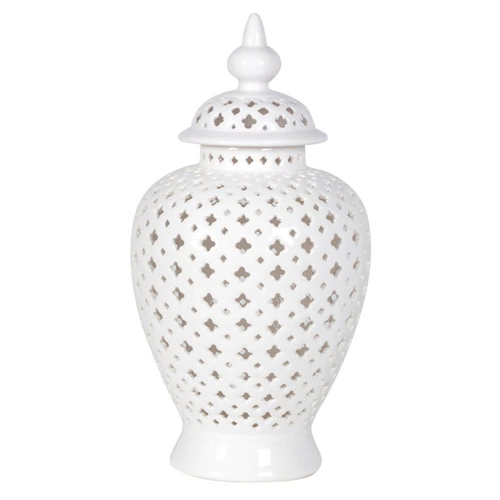 White Pierced Ginger Jar